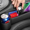 Interior Accessory Seat Filler with Cup Holder Leather Organizer Box Auto Bag Front Seat Storage Box