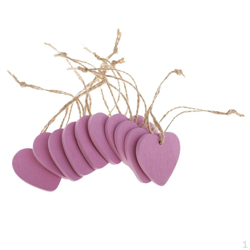 10 Pieces Colorful Wooden Embellishment Scrapbook Craft DIY Hanging Tags Gifts