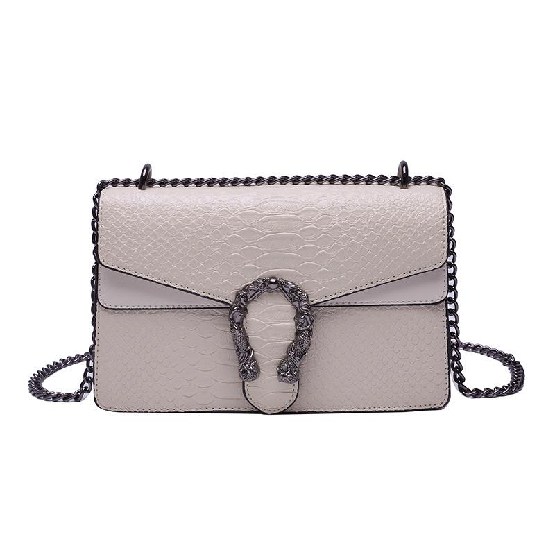 Snake Print Crossbody Chain Bag - 2024 Small European & American Style Single-Shoulder Bag for Women