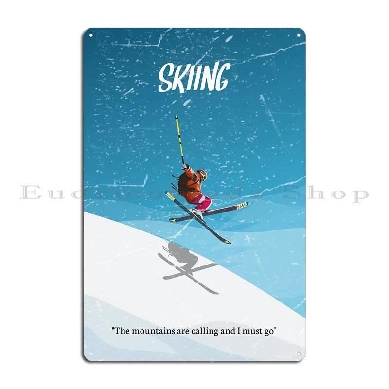 Snow Sports Ski Metal Sign Club Design Cinema Create PaintingTin Sign Poster 20x30cm（7.8x11.8inch）