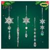 18Pcs Christmas Snowflake Ornaments Hanging Acrylic Crystal Snowflakes Icicle Drop Decorations for Christmas Tree Winter Party Decor
