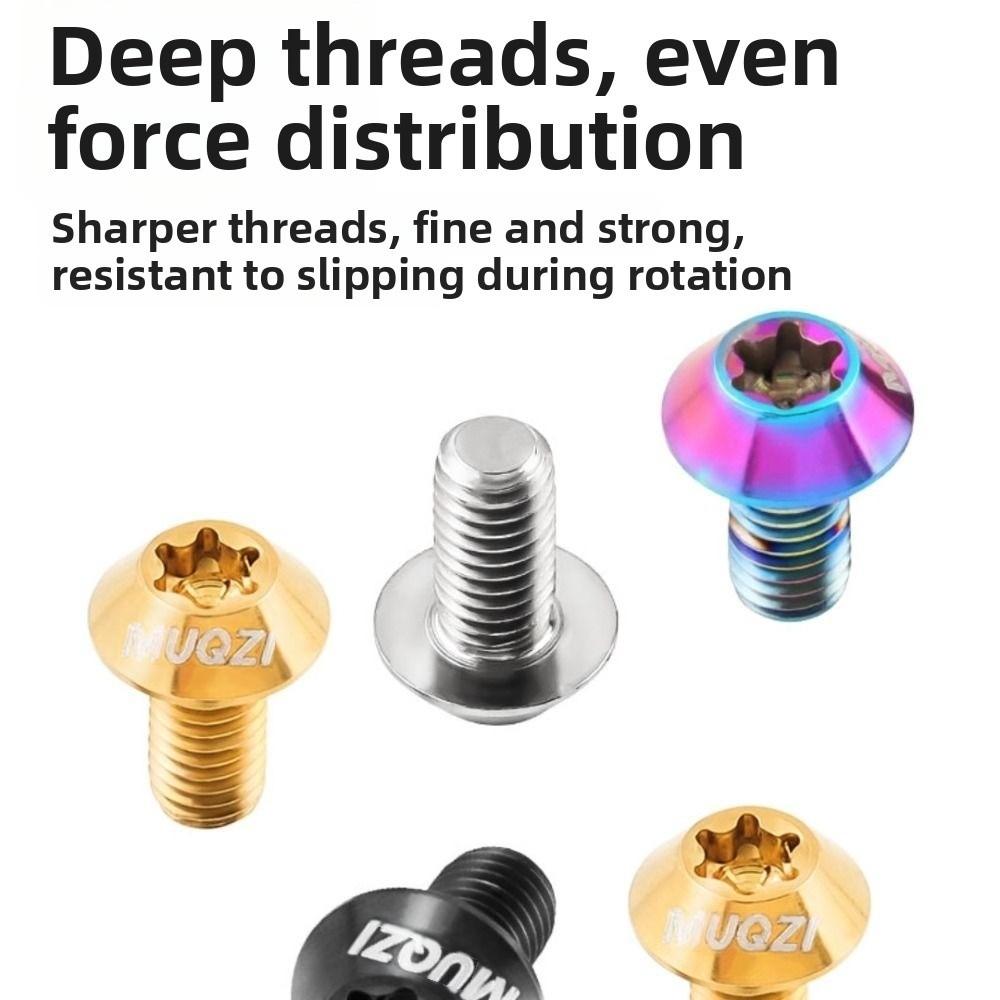 6pcs T25 Torx Bike Disc Brake Rotor Bolts M5 X 10mm Bicycle Disc Brake Rotor Torx Bolts MTB Bike
