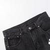 CHROME HEARTS Herren Schwarze Denim Shorts mit Weißen Kreuz-Aufnähern Baggy Streetwear Jorts