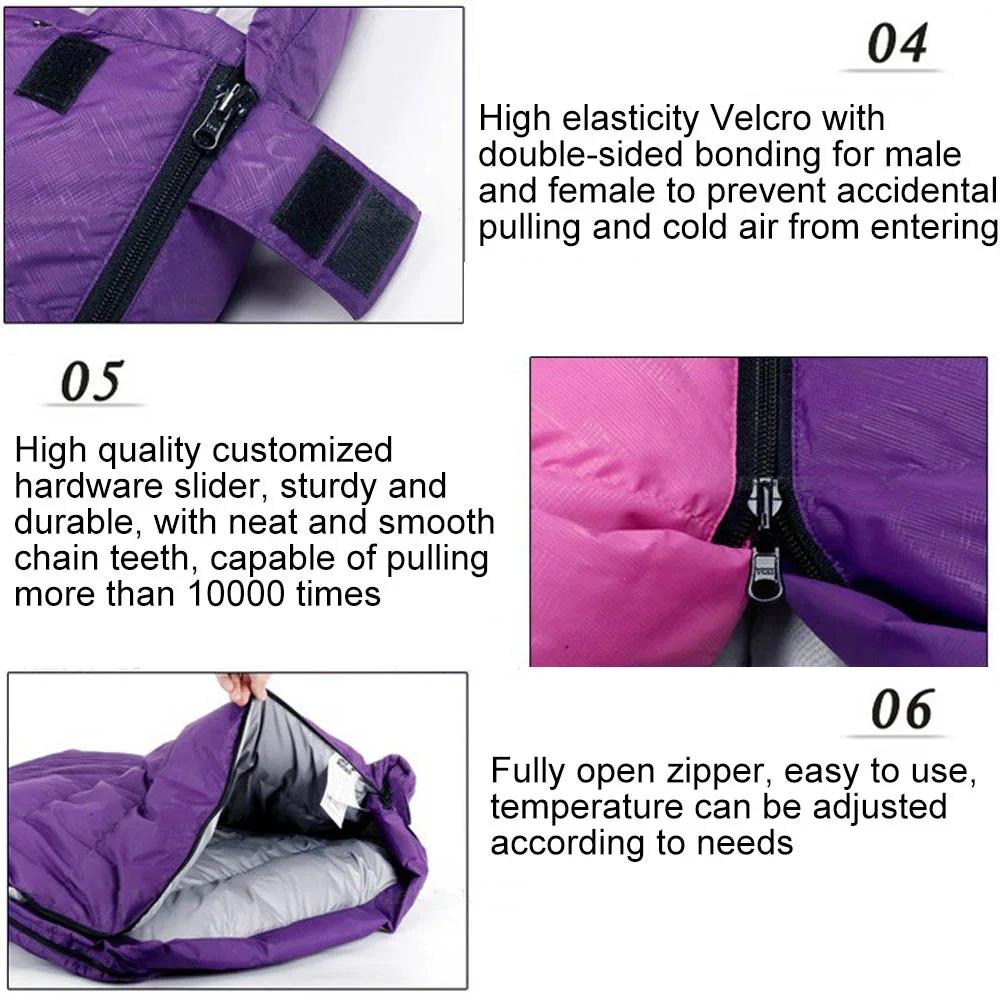 Outdoor Down Sleeping Bag 210cm * 80cm Single Person Thick and Warm Camping Sleeping Bag Can Be Spliced Sleeping Bag