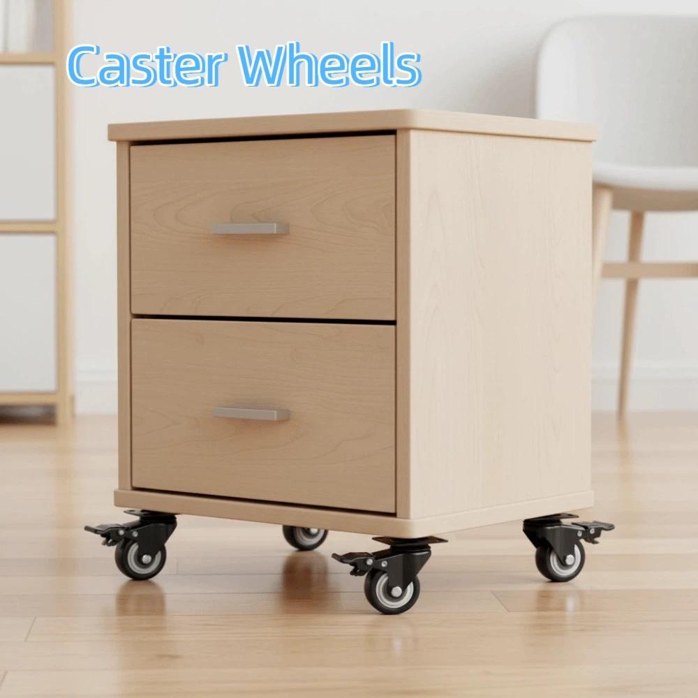 4PCS 360° Rotation Rubber Wheels Mute Caster Wheels Universal Heavy Duty Casters  Shoe Rack