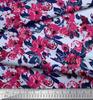 Soimoi Blue Poly Crepe Fabric Artistic Leaf & Floral Fabric Prints By Metre 42 Inch