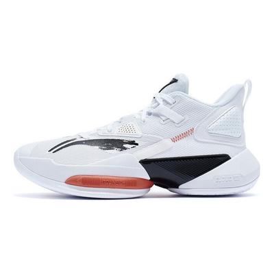 Air Strike 8 Shock Absorption Anti-Slip Wear-Resistant Mid-Top Basketball Shoes Men Sneakers White Black ABPR035-4