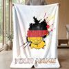 Custom Text Flannel Throw Blanket, Lightweight Cozy Bed Sofa BlanketGermany national football team