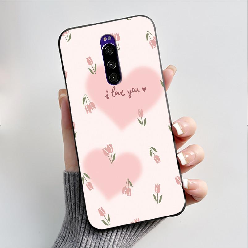 Printing Pattern Case For Sony Xperia 1 / Xperia XZ4 Funda Capa Soft Silicone Black Shell Cover Cute Flower Cartoon Casing Coque