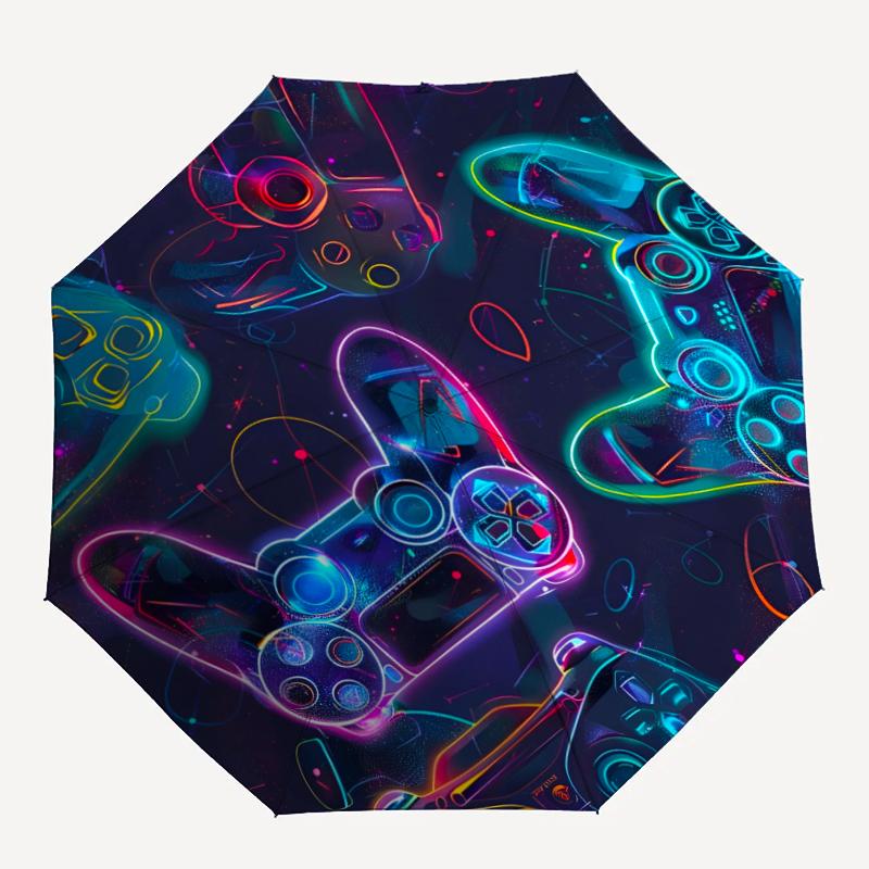 Game Controller Theme Automatic Umbrella, Lightweight & Portable, 8 Rib, Perfect for Outdoor Travel, Birthdays, Christmas, Gifts.