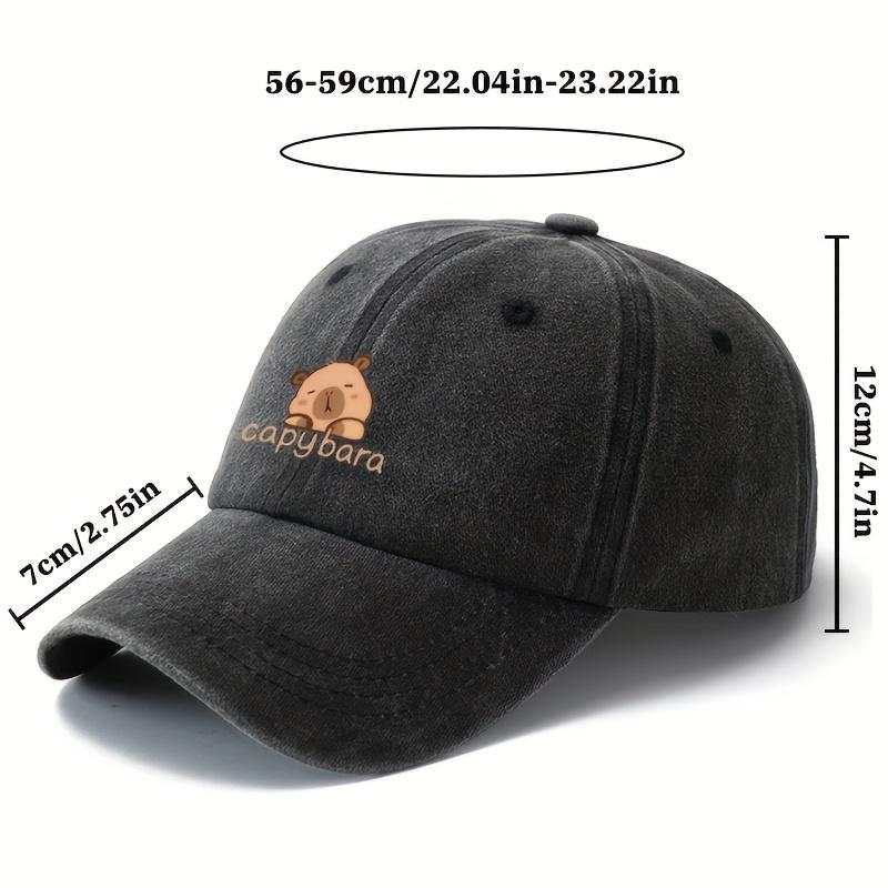 Unisex Capybara Hat Printed Baseball Cap Retro Washed Casual Outdoor Cap