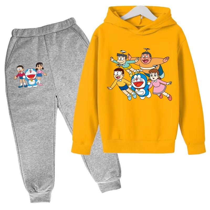 Kids Autumn Winter Clothes Hoodie Cartoon Long Sleeves Sportswear Coat+Pants 2P Boy Girl Toddler 3-12Yrs Leisure Top Fashion Set
