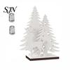 Christmas Party Scene Props Vintage Wooden Tree, LED Lighted Tabletop Centerpiece Decorations, Led Xmas Decor Winter Reindeer Desktop Indoor