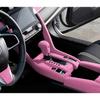 Central Console Gear Shift Frame Panel For Honda Civic 10th 2016- Pink Suede