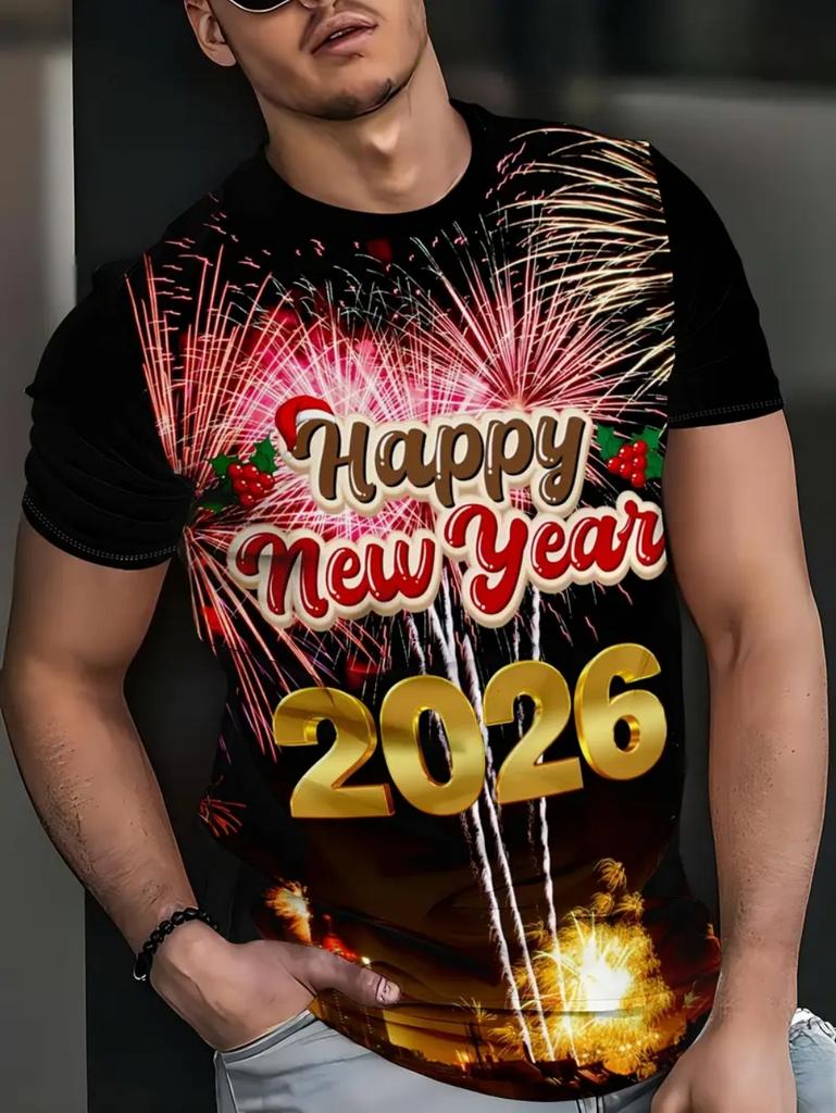 Christmas Santa Claus 3D Print T Shirt for Men Casual Short Sleeve Tee Shirts Fashion O-Neck Top New Year Gift Oversized T-Shirt