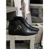 Inner heightening short boots women's autumn new pointed small leather boots versatile and thin British fashion boots women