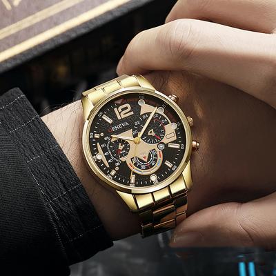 Neue Mode Herren Stahlband Kalender Quarz Uhr Sport Leuchtzeiger Quarz Uhr Herrenuhr