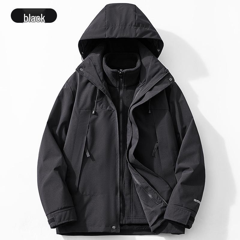 Women's Windproof Waterproof 3-in-1 Fleece-Lined Mountaineering Suit, Thickened Warm Two-Piece Set