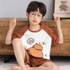 Boys Cotton Short Sleeve Pajama Set Lightweight Sleepwear Kids Teens Home Outfit