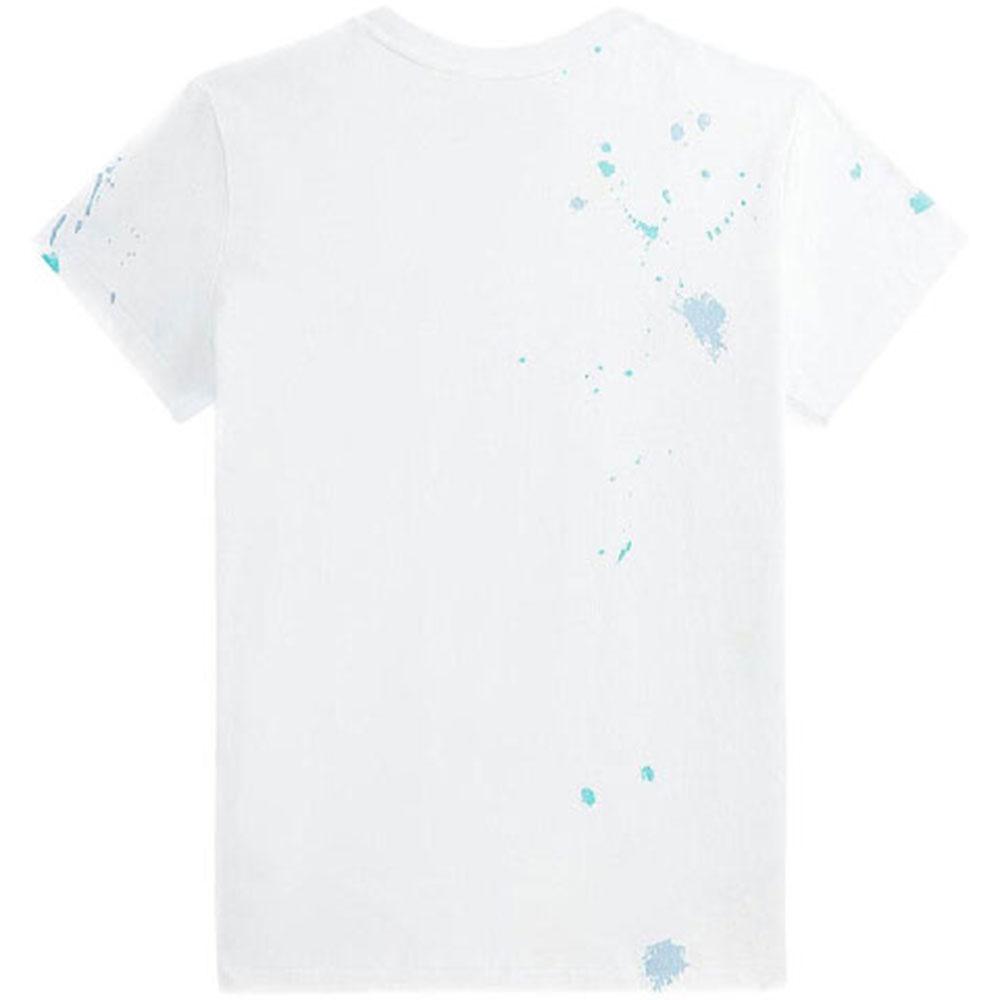 Polo Ralph Lauren SS22 Bear Letter Print Crew Neck Short Sleeve T-Shirt Women Tops White 211856643-C001