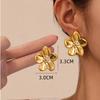 Hyperbole Long Water Droplet Flower Wing Round Wave Square Shell Golden Pendant Earrings for Women CCB Smooth Creative Jewelry