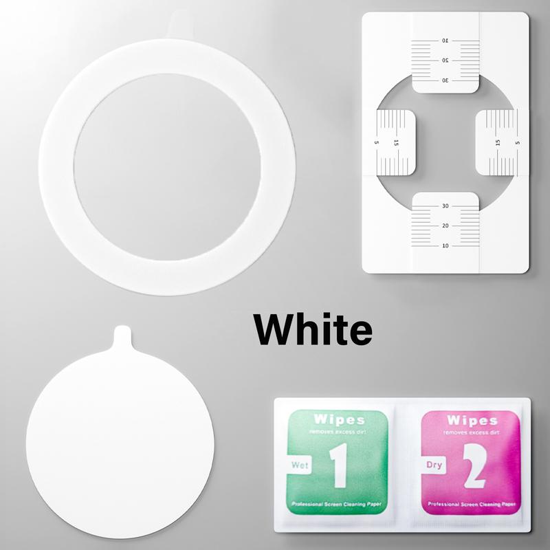 Piastra Magnetica Universale in Plastica per Ricarica Wireless Magsafe Anello Magnetico Staffa Magnetica Supporto per Telefono da Auto con Set di Pulizia