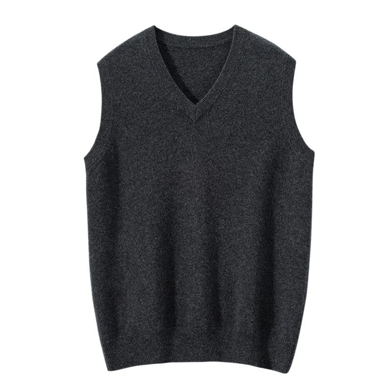 V-neck cashmere vest cashmere shirt pullover knitted sleeveless vest skin-friendly and warm sweater vest versatile