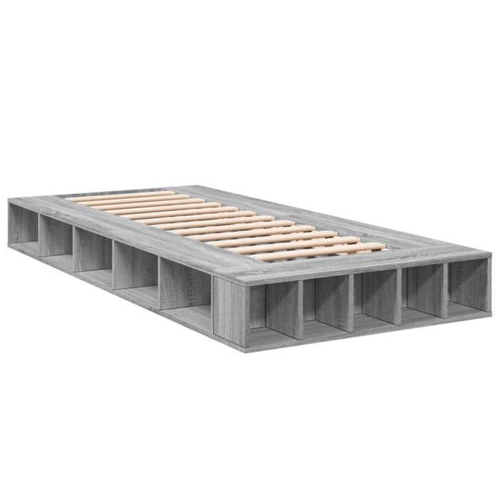 VidaXL Cadre de lit sonoma gris 75x190 cm bois d'ingénierie, lit, lit de rangement, cadre de lit simple, lit simple, meuble 3280536