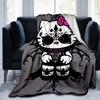 1pc Dark Hello Kitty Blanket, Soft Throw for Home Decor, Gift Idea, All Seasons Use, Living Room, Travel, Camping, Car Blankets, Beach, Office Naps.H0