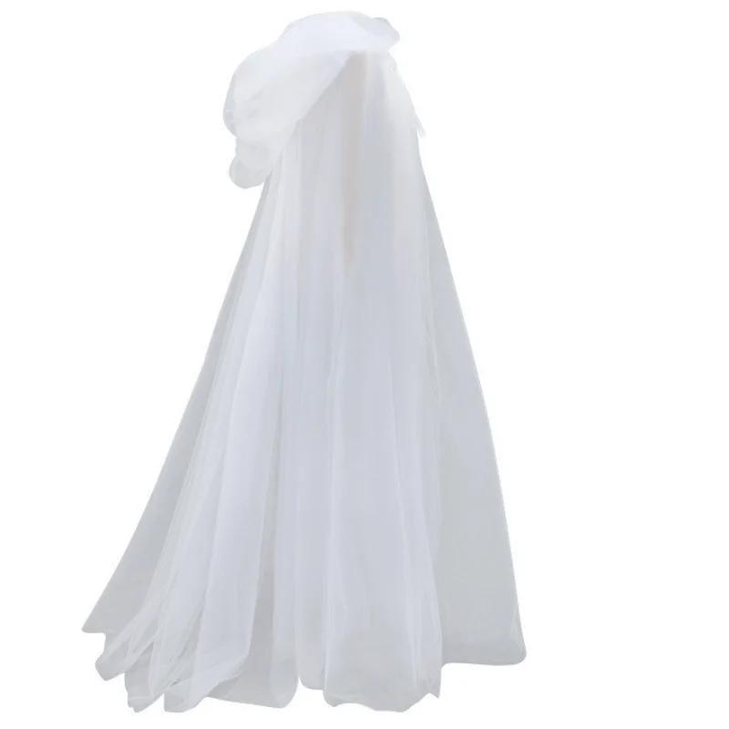 Сетчатый плащ Вампира-Ведьмы для Мужчин Женщин Хэллоуин Черно-Белый Плащ с Капюшоном Ужасный Плащ Волшебника Карнавальные Костюмы 150см белый