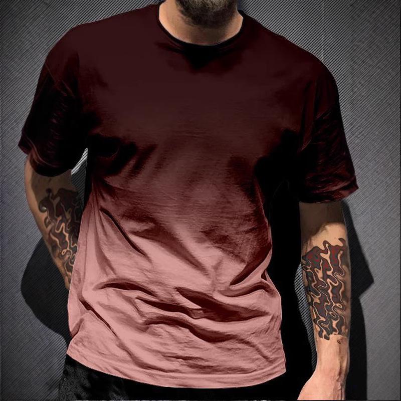 Men's Summer Loose Short Sleeved 3D Digital Printed Round Neck Men's T-shirt Short Sleeved Top Shirt