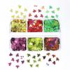 1 Set Shiny Mix Laser Nail Flakes 3D Leaf Nail Decoration 6 Grids Holographic Red Leaves Nail Glitter Sequins