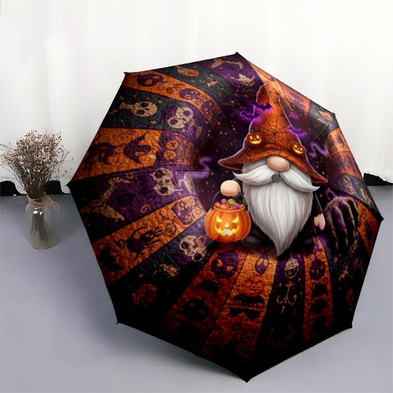 1 st Automatiskt Fällbart Paraply - Tecknat Mönster, Bärbar & Vikbar Design med 8 Ribbor, Jul- Födelsedagspresenter