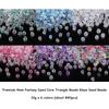 About 840pcs Premium 4mm Fantasy Dyed Core Triangle Beads Glass Seed Beads Loose Beads For DIY Handmade Beaded Jewelry Material