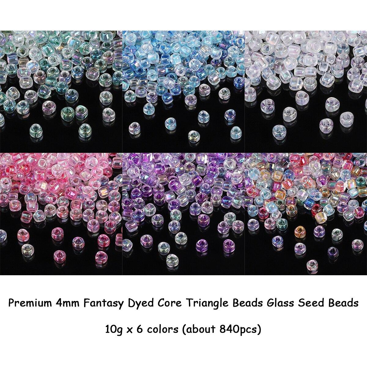 

Около 840 шт. Премиум 4 мм Фэнтези Окрашенные Сердечник Треугольные Бусины Стеклянные Бисер Россыпь Бусин Для DIY Ручной Работы Бижутерия Материал About 840pcs-4mm