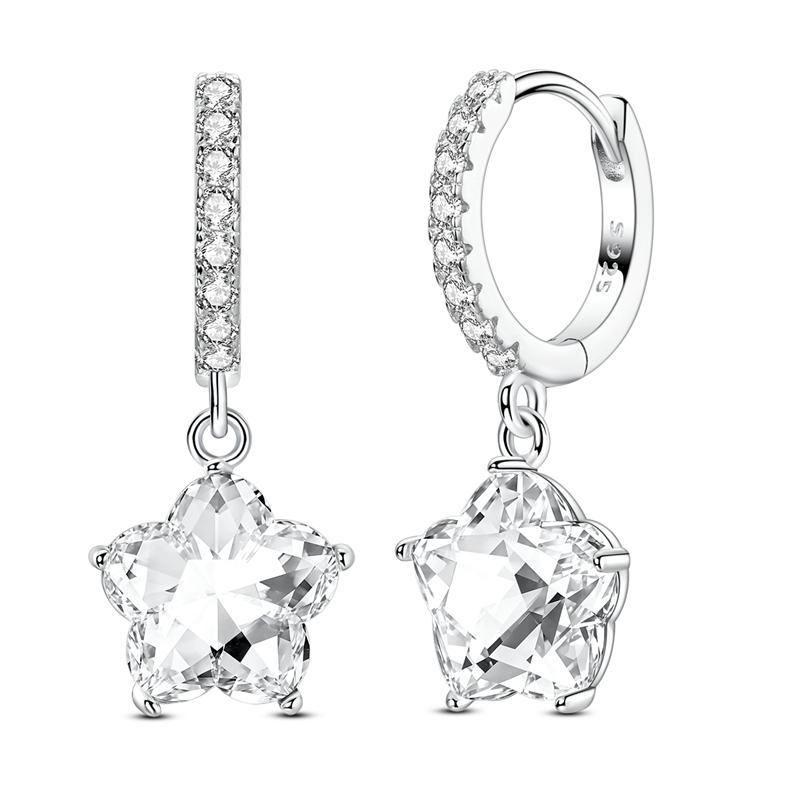 New 925 Silver Earrings Simple Bow Strawberry Butterfly Hoop Stud Earrings for Wedding Party Women Jewelry Girls