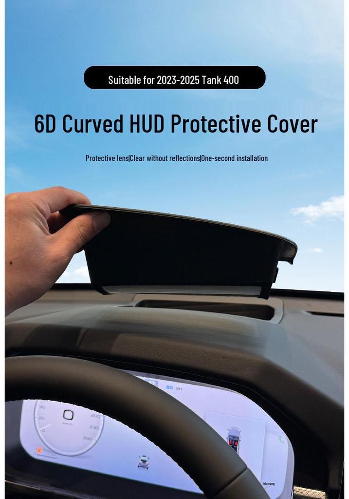 Tank 400 HUD Head-Up Display Anti-Glare 6D Curved Dustproof Cover (2023-2025)
