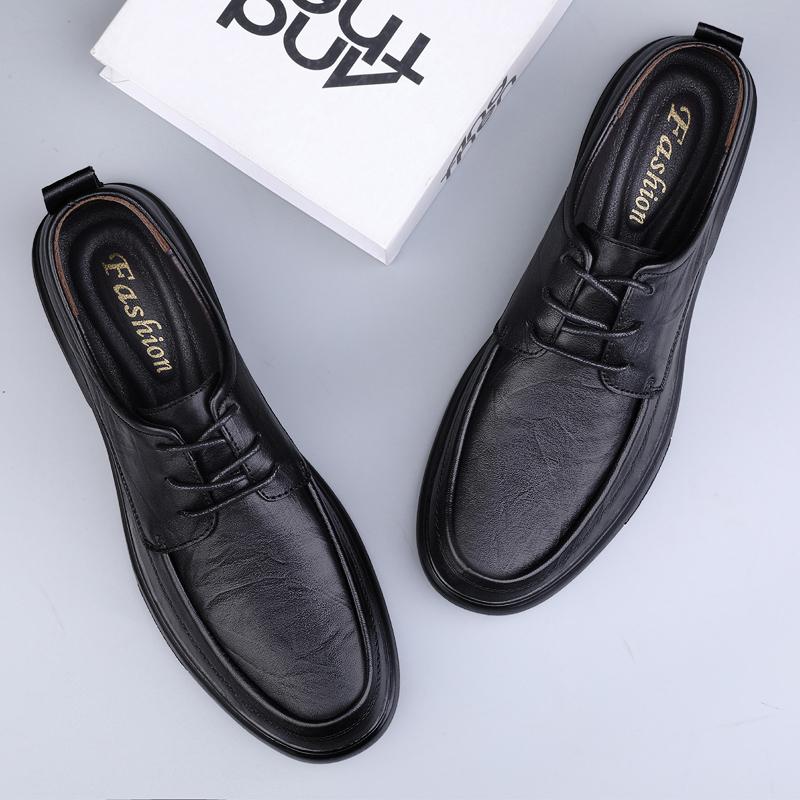 Fashion Spring Autumn Man Genuine Leather Casual Shoes Luxury Derby Shoes Lace-Up Male Flats Business Mens Footwear Classic Oxford Shoes