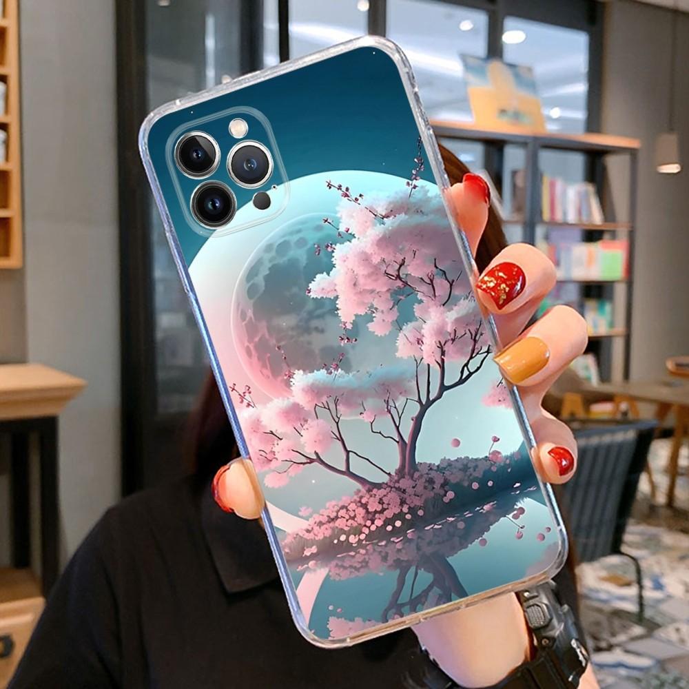 Luxury Moon Phone Case For iPhone 14 11 12 13 Mini Pro XS Max Cover 6 7 8 Plus X XR SE 2020 Funda Shell