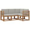 Outdoor Sofa Set with Cushions 4 Pcs Natural and Light Grey