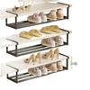 Retractable Shoe Cabinet with Dividers and Under-Hanging Baskets - Easy Install Storage Organizer.