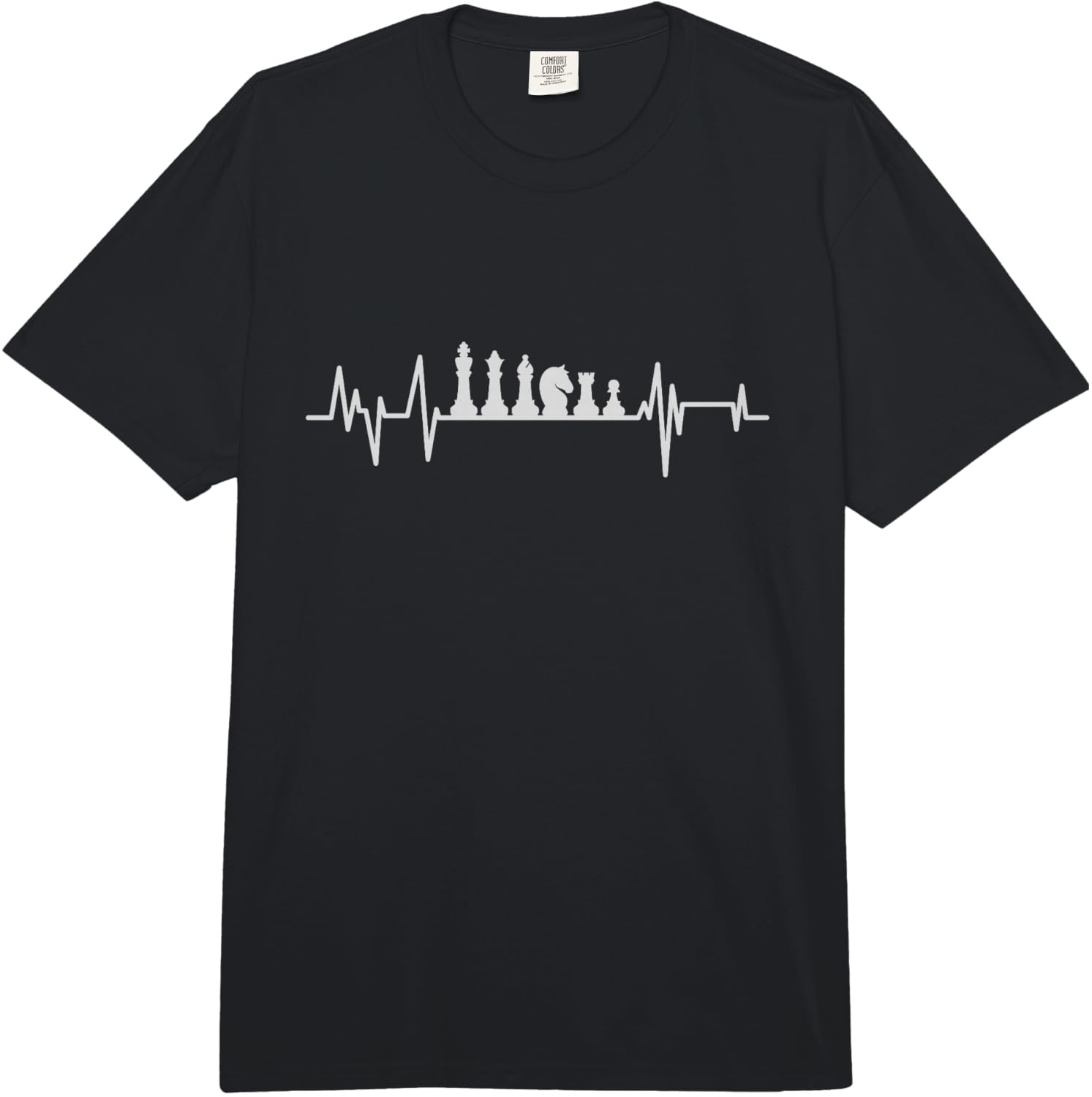 Chess Heartbeat Player Cute Design Funny Gift Comfort Colors Adult Heavyweight Unisex T-Shirt S