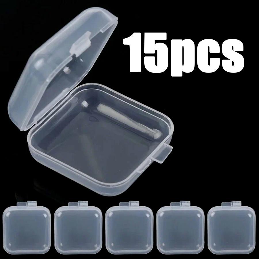 15/30pcs Mini Storage Box Jewelry Hardware Beads Earring Necklace Earplugs Transparent Display Box Store Home Storage Tool XJM