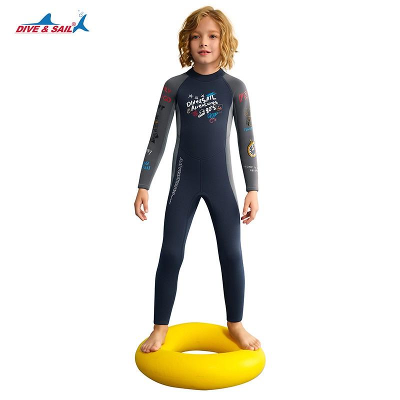 Kids 2.5mm Neoprene Fullsuit Wetsuit Snorkeling Diving Surfing Cold Water Swimming Boys