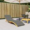 Sun Lounger Cushion Melange Dark Grey 200x60x4 Cm Fabric