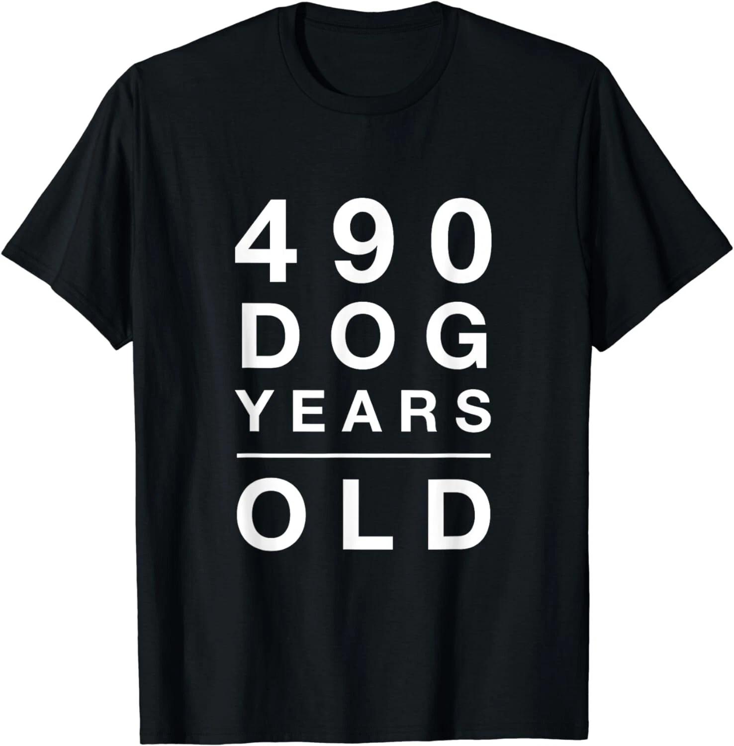 490 Dog Years Old Funny 70th Birthday Gift Unisex T-Shirt S