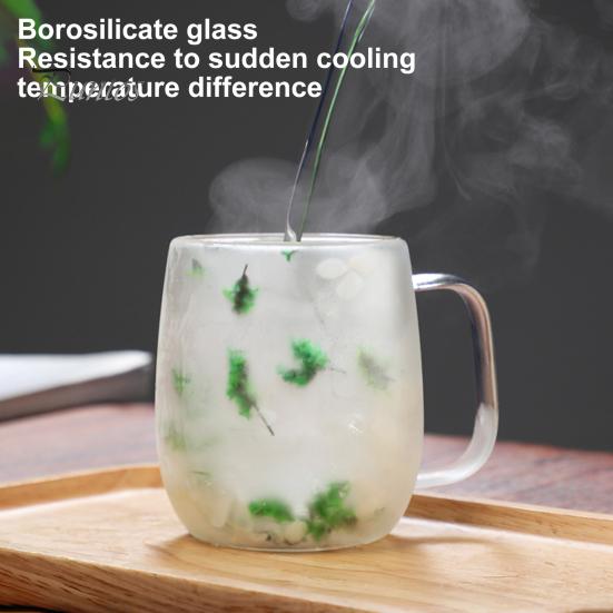 250 ml dvoustěnný skleněný hrnek čirý květinový hrnek s širokým hrdlem a izolovanou nádobou na kávu pro kávu a čaj čokolády