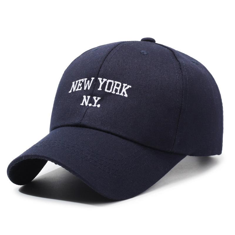 Spring Autumn Outdoor 100% Cotton Twill 6 Panel Adjustable Breathable Waterproof Metal Buckle NEW YORK NY Letter Curved Sporty