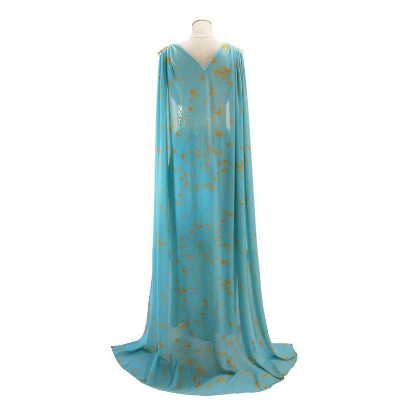 Incantevole Madre dei Draghi Game Of Thrones Daenerys Targaryen Costume Abito Lungo Azzurro Cielo Per Indimenticabili Eventi Cosplay