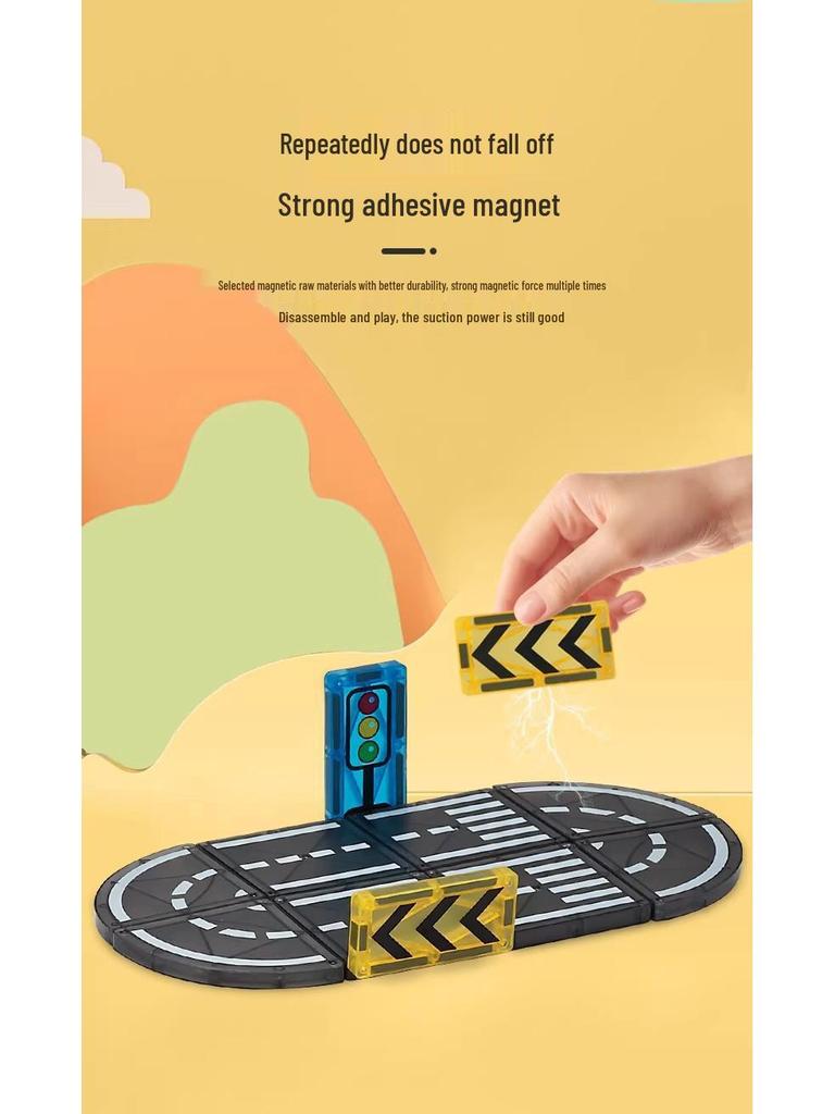 5,5 cm Magnetische Verkehrsbahn Auto Bausteine für Kinder